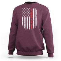 Personalized Firefighter Sweatshirt Custom Text Name Vintage American Flag Patriot Fireman Gift