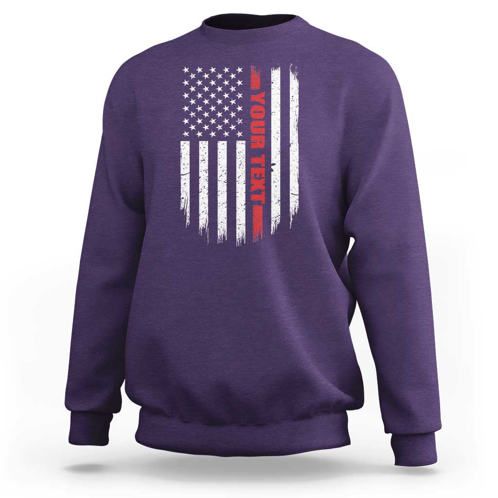 Personalized Firefighter Sweatshirt Custom Text Name Vintage American Flag Patriot Fireman Gift