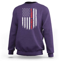 Personalized Firefighter Sweatshirt Custom Text Name Vintage American Flag Patriot Fireman Gift