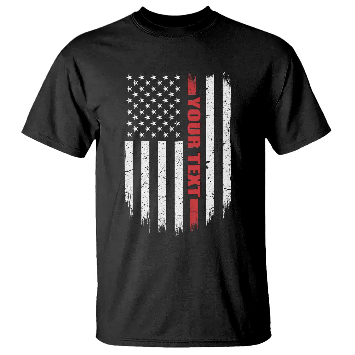 Personalized Firefighter T Shirt Custom Text Name Vintage American Flag Patriot Fireman Gift