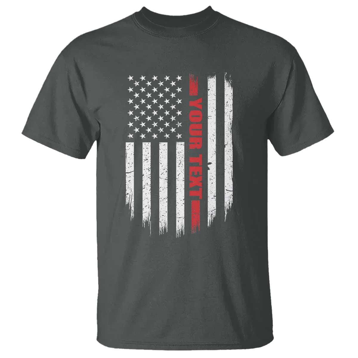 Personalized Firefighter T Shirt Custom Text Name Vintage American Flag Patriot Fireman Gift