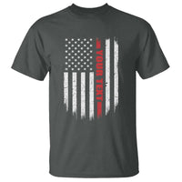 Personalized Firefighter T Shirt Custom Text Name Vintage American Flag Patriot Fireman Gift