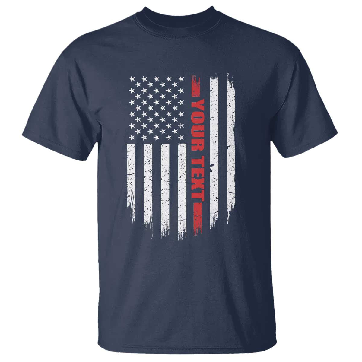 Personalized Firefighter T Shirt Custom Text Name Vintage American Flag Patriot Fireman Gift