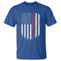 Personalized Firefighter T Shirt Custom Text Name Vintage American Flag Patriot Fireman Gift
