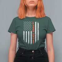 Personalized Firefighter T Shirt For Women Custom Text Name Vintage American Flag Patriot Fireman Gift