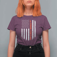 Personalized Firefighter T Shirt For Women Custom Text Name Vintage American Flag Patriot Fireman Gift