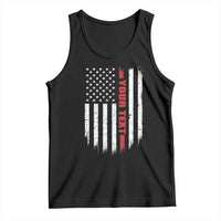 Personalized Firefighter Tank Top Custom Text Name Vintage American Flag Patriot Fireman Gift