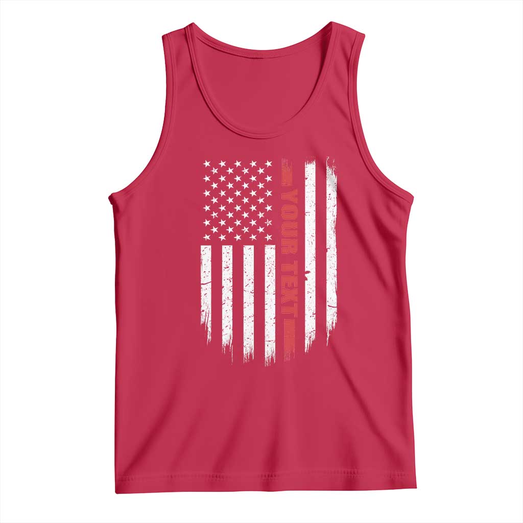 Personalized Firefighter Tank Top Custom Text Name Vintage American Flag Patriot Fireman Gift