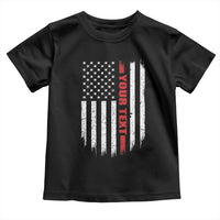 Personalized Firefighter Toddler T Shirt Custom Text Name Vintage American Flag Patriot Fireman Gift