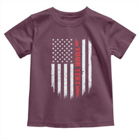 Personalized Firefighter Toddler T Shirt Custom Text Name Vintage American Flag Patriot Fireman Gift