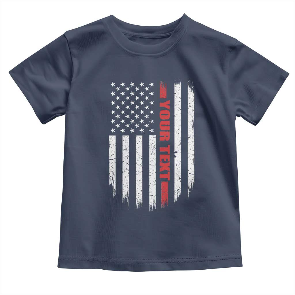 Personalized Firefighter Toddler T Shirt Custom Text Name Vintage American Flag Patriot Fireman Gift