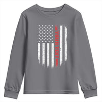 Personalized Firefighter Youth Sweatshirt Custom Text Name Vintage American Flag Patriot Fireman Gift