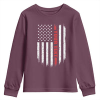 Personalized Firefighter Youth Sweatshirt Custom Text Name Vintage American Flag Patriot Fireman Gift