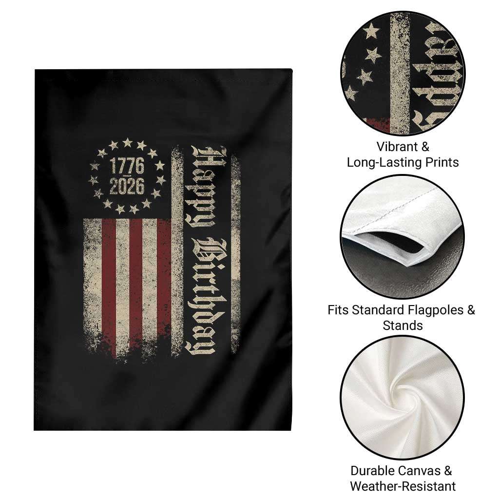 250th Birthday US July 4th 1776 2026 American Flag Garden Flag