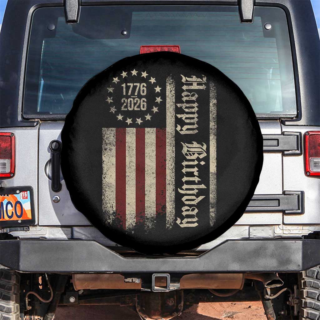 250th Birthday US July 4th 1776 2026 American Flag Spare Tire Cover