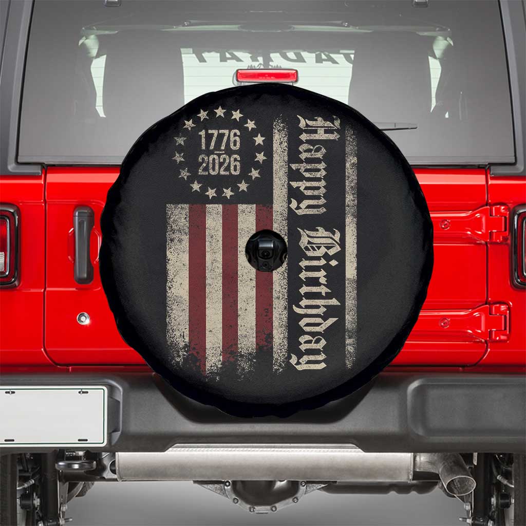 250th Birthday US July 4th 1776 2026 American Flag Spare Tire Cover