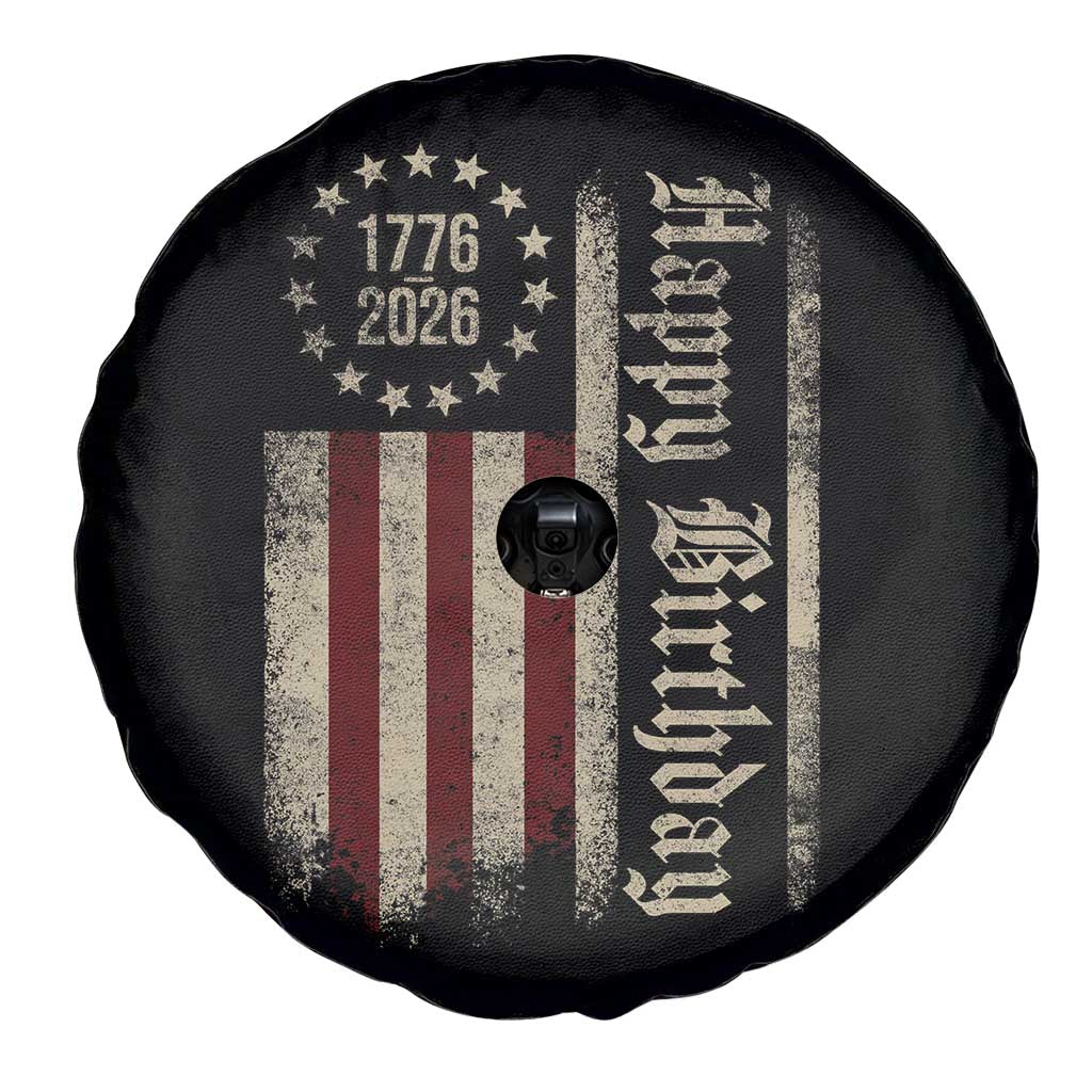 250th Birthday US July 4th 1776 2026 American Flag Spare Tire Cover