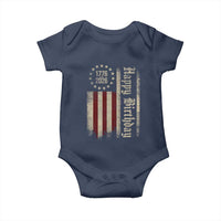 250th Birthday US July 4th 1776 2026 American Flag Baby Onesie