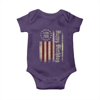 250th Birthday US July 4th 1776 2026 American Flag Baby Onesie
