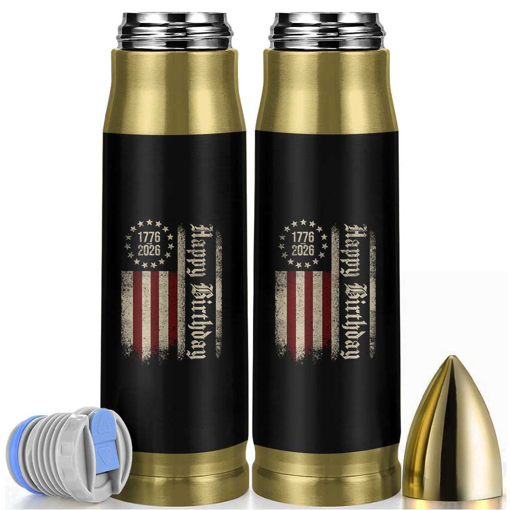 250th Birthday US July 4th 1776 2026 American Flag Bullet Tumbler