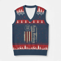 250th Birthday US July 4th 1776 2026 American Flag V-Neck Knit Sweater Vest