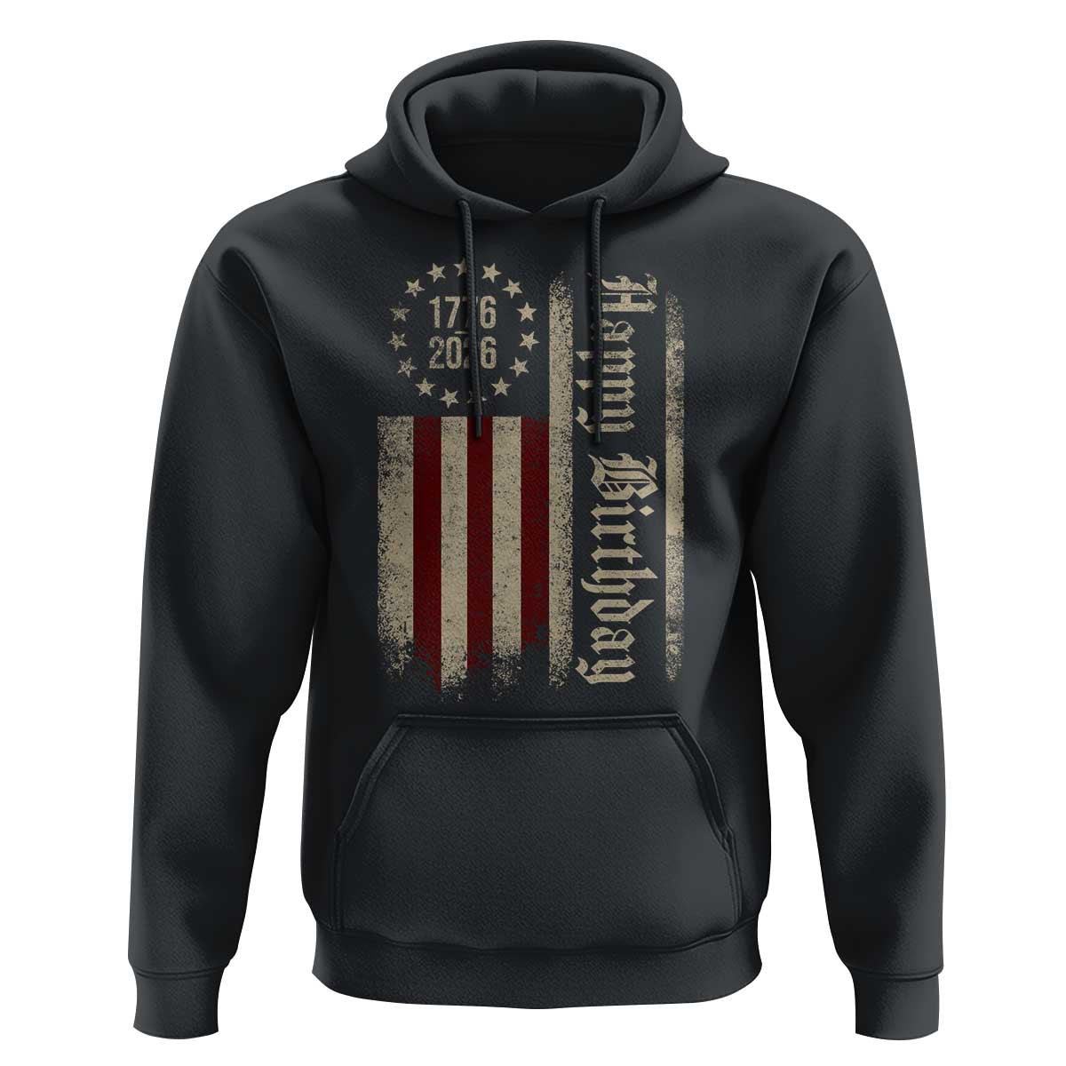 250th Birthday US July 4th 1776 2026 American Flag Hoodie