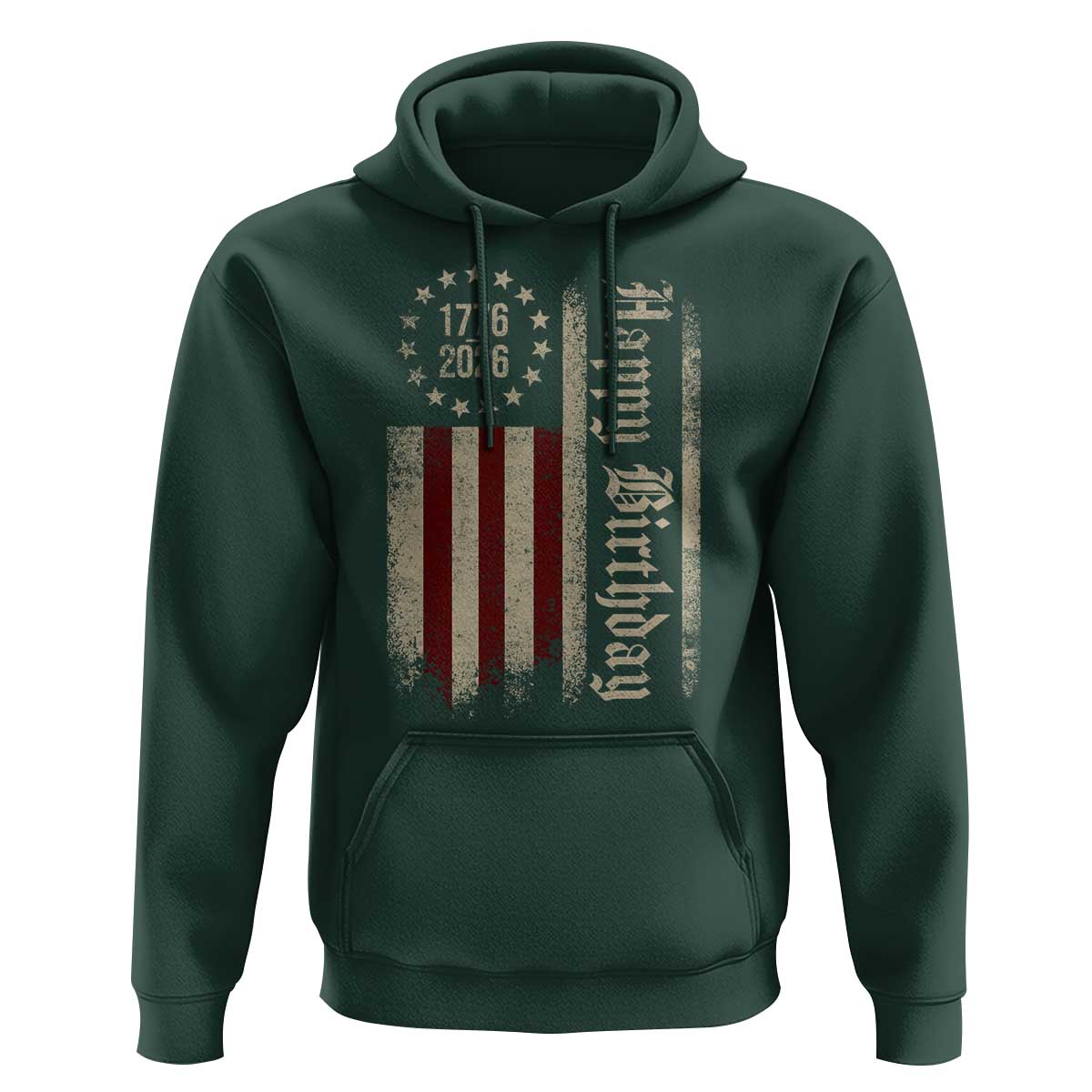 250th Birthday US July 4th 1776 2026 American Flag Hoodie