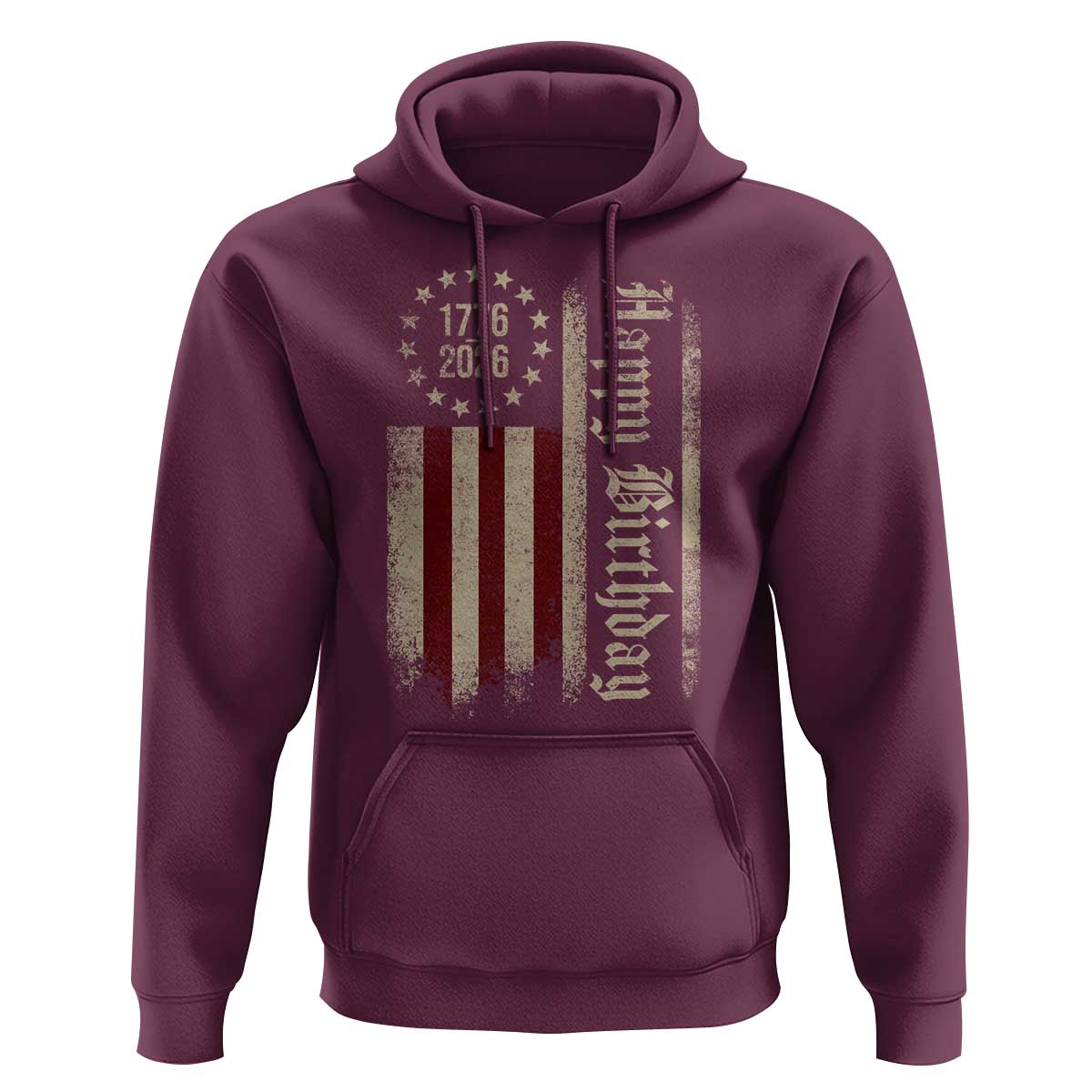 250th Birthday US July 4th 1776 2026 American Flag Hoodie