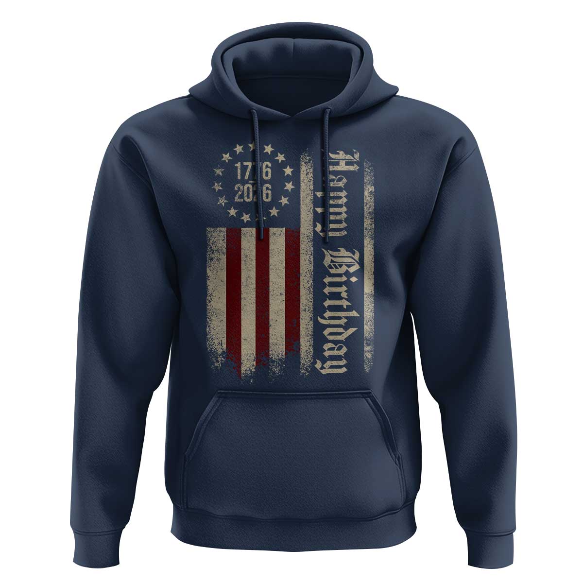 250th Birthday US July 4th 1776 2026 American Flag Hoodie