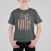 250th Birthday US July 4th 1776 2026 American Flag T Shirt For Kid