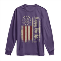 250th Birthday US July 4th 1776 2026 American Flag Long Sleeve Shirt