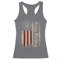 250th Birthday US July 4th 1776 2026 American Flag Racerback Tank Top