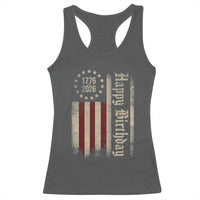 250th Birthday US July 4th 1776 2026 American Flag Racerback Tank Top