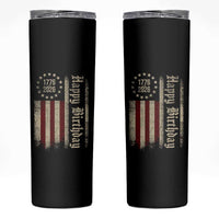 250th Birthday US July 4th 1776 2026 American Flag Skinny Tumbler