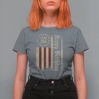 250th Birthday US July 4th 1776 2026 American Flag T Shirt For Women