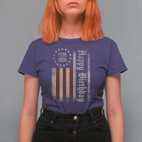 250th Birthday US July 4th 1776 2026 American Flag T Shirt For Women