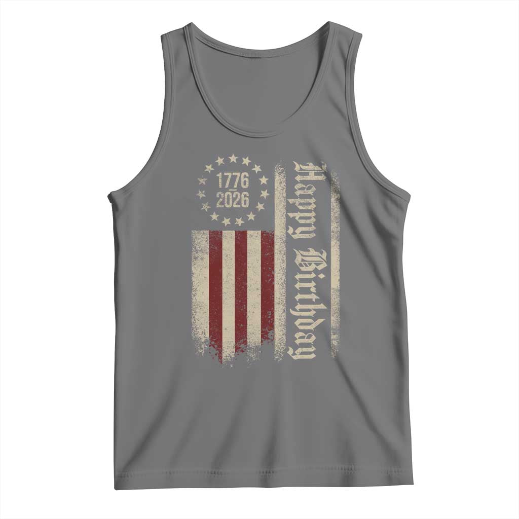 250th Birthday US July 4th 1776 2026 American Flag Tank Top