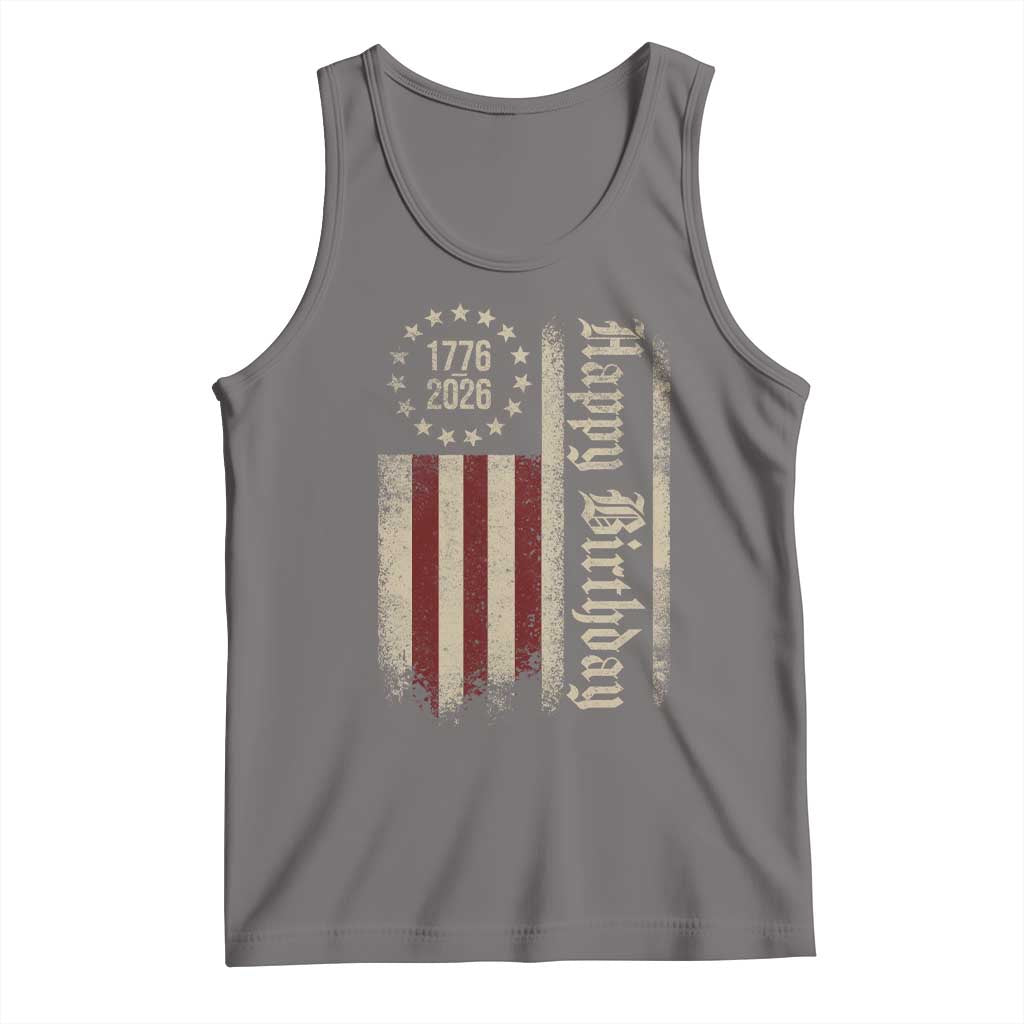 250th Birthday US July 4th 1776 2026 American Flag Tank Top