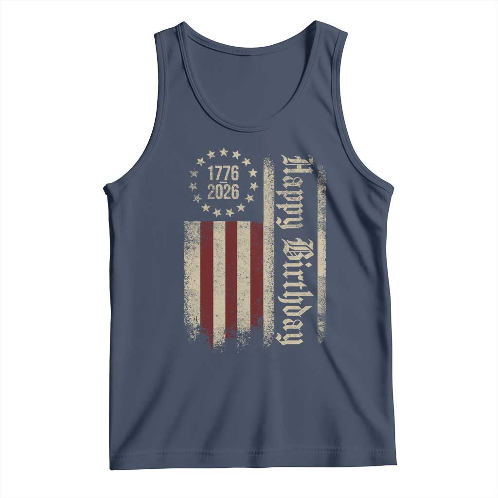 250th Birthday US July 4th 1776 2026 American Flag Tank Top