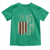 250th Birthday US July 4th 1776 2026 American Flag Toddler T Shirt