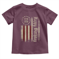 250th Birthday US July 4th 1776 2026 American Flag Toddler T Shirt