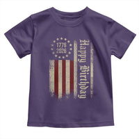 250th Birthday US July 4th 1776 2026 American Flag Toddler T Shirt