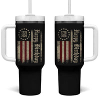 250th Birthday US July 4th 1776 2026 American Flag Tumbler With Handle