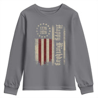 250th Birthday US July 4th 1776 2026 American Flag Youth Sweatshirt