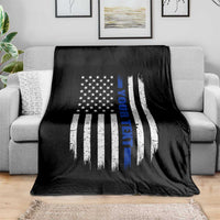 Personalized Police Throw Blanket Custom Text Name Vintage American Flag Law Enforcement Gift