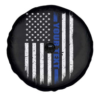 Personalized Police Spare Tire Cover Custom Text Name Vintage American Flag Law Enforcement Gift