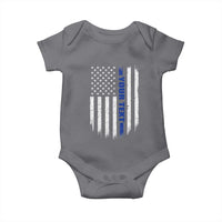 Personalized Police Baby Onesie Custom Text Name Vintage American Flag Law Enforcement Gift