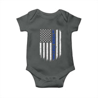 Personalized Police Baby Onesie Custom Text Name Vintage American Flag Law Enforcement Gift
