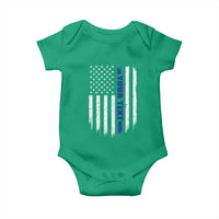 Personalized Police Baby Onesie Custom Text Name Vintage American Flag Law Enforcement Gift