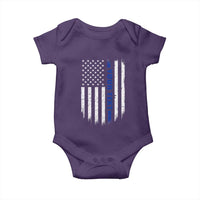 Personalized Police Baby Onesie Custom Text Name Vintage American Flag Law Enforcement Gift